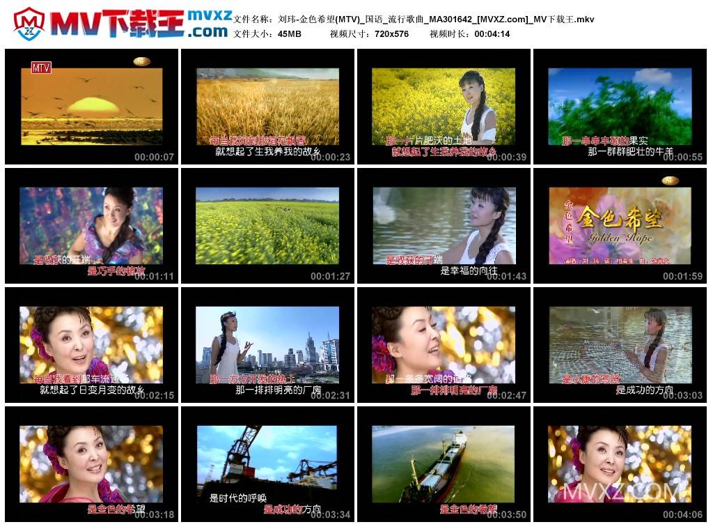 刘玮-金色希望(MTV)_国语_流行歌曲_MA301642